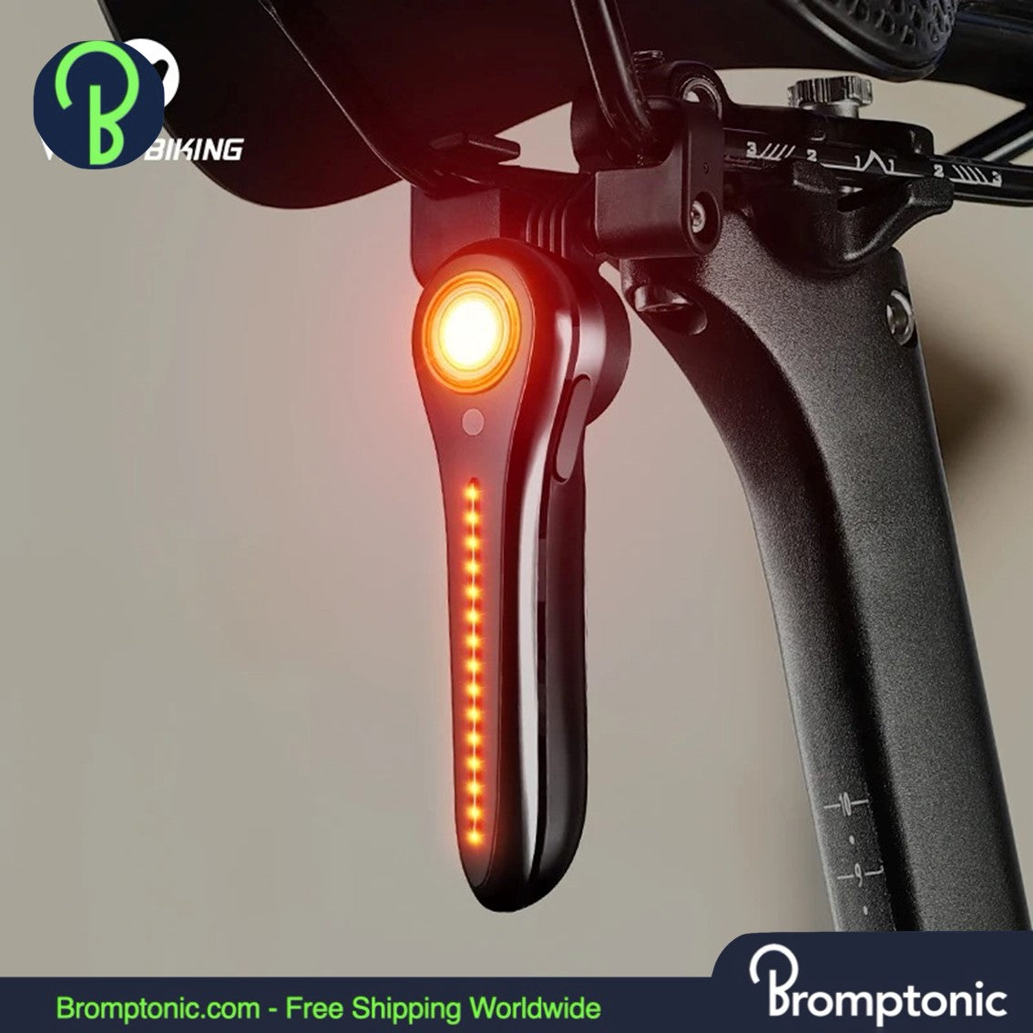 Luce posteriore per bicicletta Brompton LED - Sensore di frenata Luce tubo sella