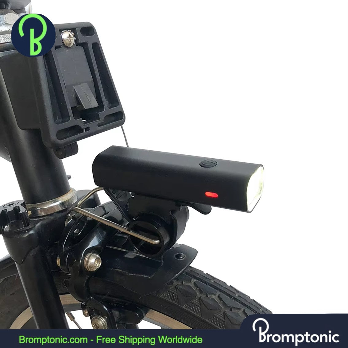 Luce per bicicletta pieghevole Brompton 400 Lumen USB ricaricabile con supporto regolabile